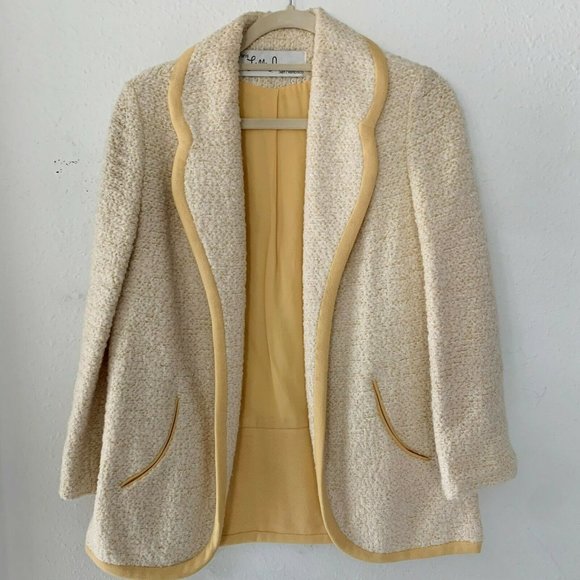 Lilli Ann Jackets & Blazers - vintage Paris Llilli Ann blazer  yellow tweed size Medium based on measurements